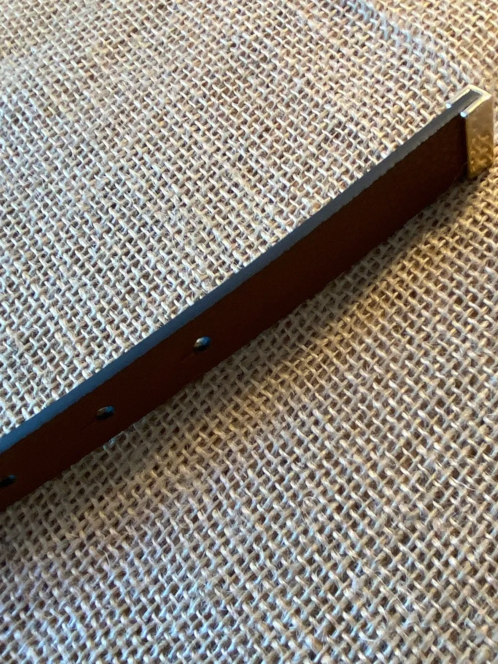 Michael Kors Brown Leather Belt with Gold Plaque